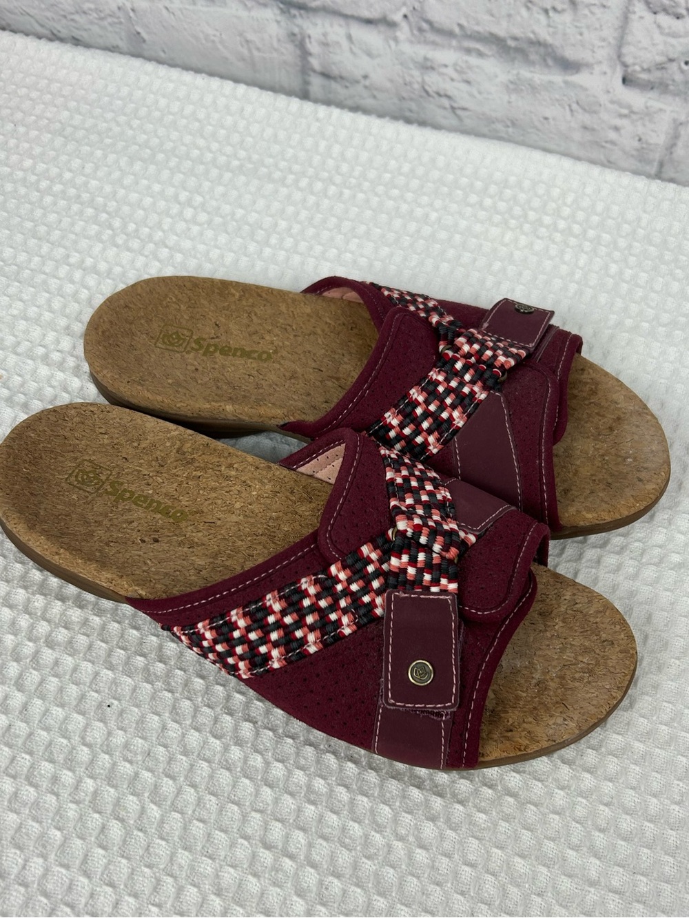 Spenco Bonaire Port Wine Red Orthotic Slide Sandals Women’s 9B